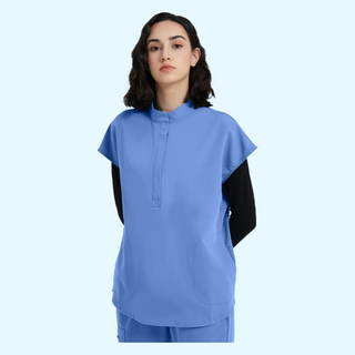 ceil blue scrub top high neck woman