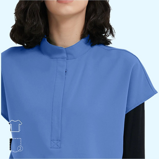 ceil blue scrub top high neck woman