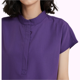 purpe scrub top women's high neck