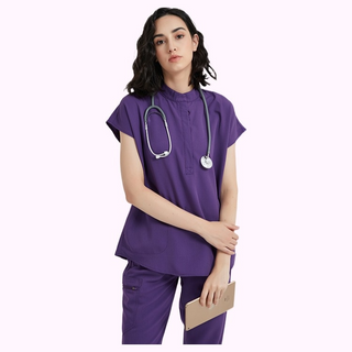 purpe scrubs women's high neck