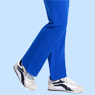 royal blue medical scrub pants for women with foot slit design